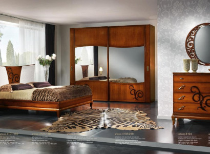 Schlafzimmer Bett Nachttisch Kleiderschrank Kommode Spiegel Luxus Neu Set 6tlg.